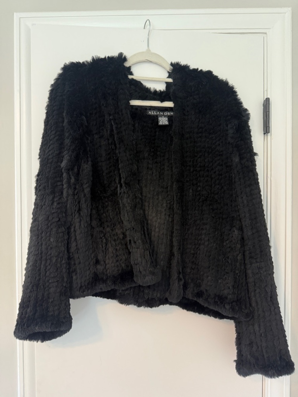 Women's Black Rabbit Fur Hooded Jacket